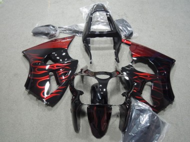 Kit Carenado Kawasaki ZX6R 2000-2002 - Negro Rojo Llama