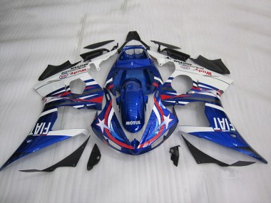 Kit Completo Carenado Yamaha R6 2003-2005 - Azul Blanco Motul Fiat