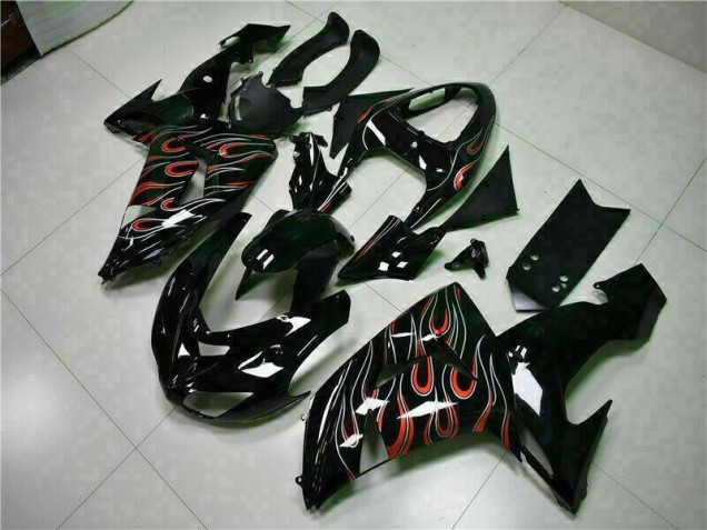 Kits Completo Carenado Kawasaki ZX10R 2006-2007 - Negro Rojo Llama
