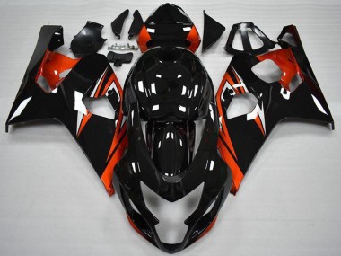 Carenados Moto Suzuki GSXR 600/750 2004-2005 - Negro Brillante Rojo Raya