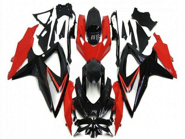 Carenados Moto Suzuki GSXR 600/750 2008-2010 - Rojo Negro Brillante Raya