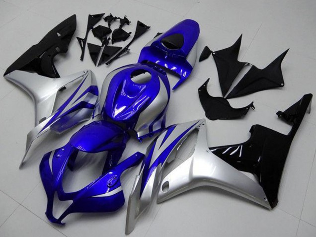 Carenados Moto Honda CBR600RR 2007-2008 - Plata Azul Negro Brillante OEM Estilo