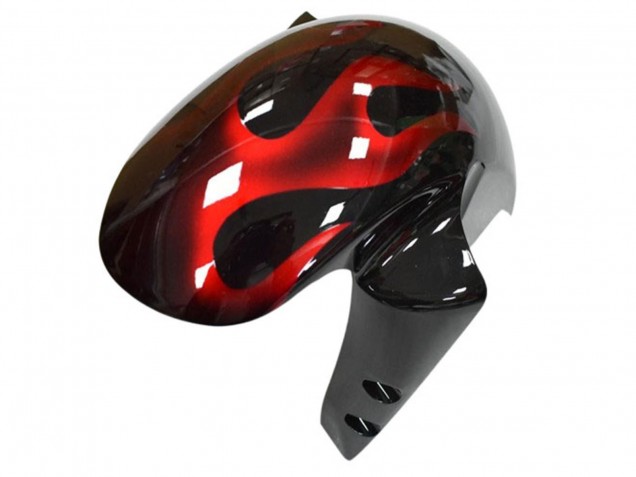 Carenado Moto Yamaha YZF R6 2003-2004 - Negro Brillante Rojo Llama