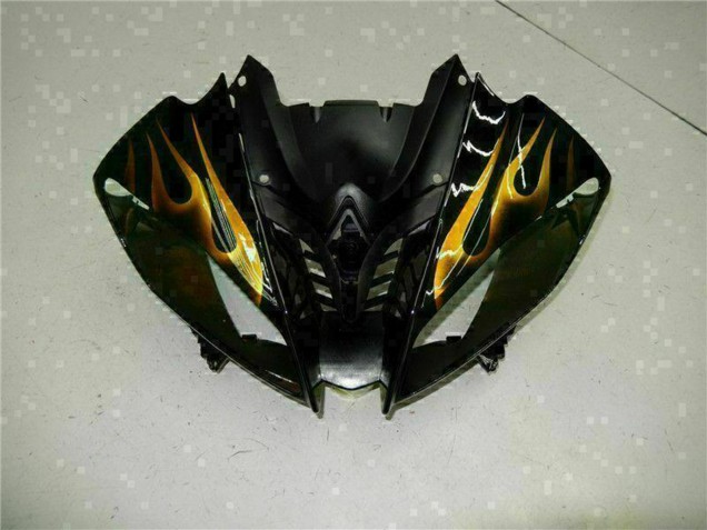 Carenados Moto Yamaha YZF R6 2008-2016 - Negro Brillante Oro Llama
