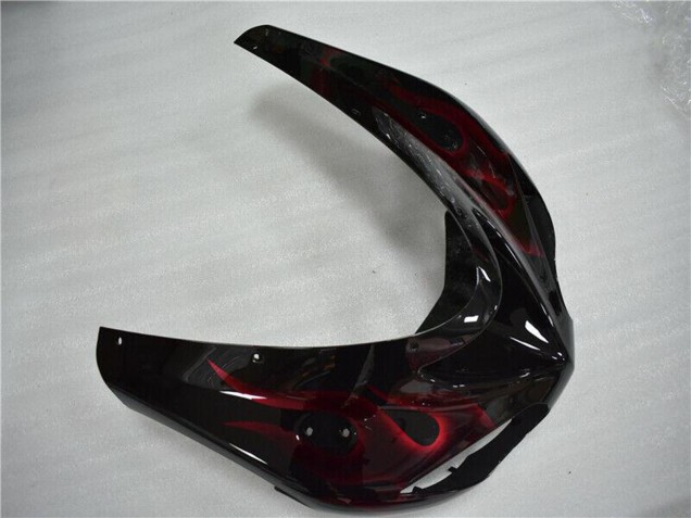 Carenado Moto Kawasaki ZX10R 2006-2007 - Negro Brillante Rojo Llama