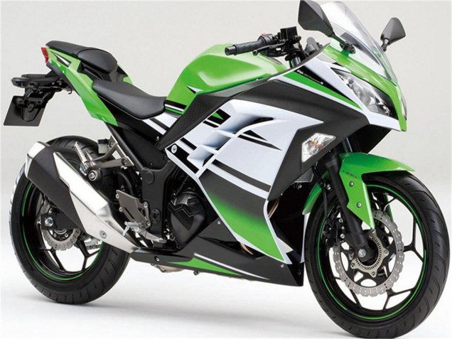 Carenados Moto Kawasaki Ninja 300 EX300R 2013-2024 - Verde Blanco Negro Raya