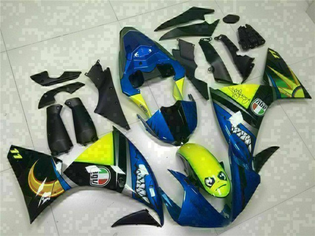 Carenados Moto Yamaha YZF R1 2009-2011 - Azul Amarillo Tiburón