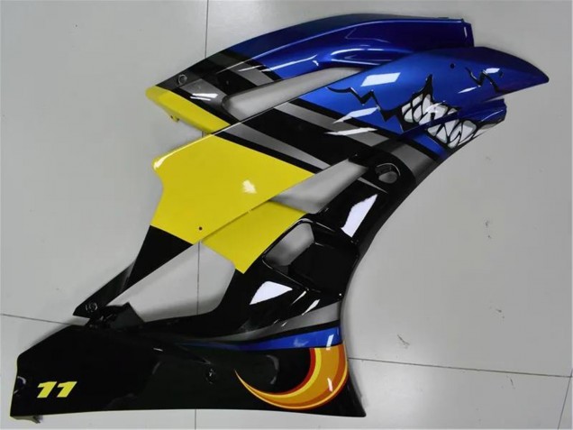 Carenados Moto Yamaha YZF R6 2006-2007 - Azul Amarillo Negro Brillante Tiburón
