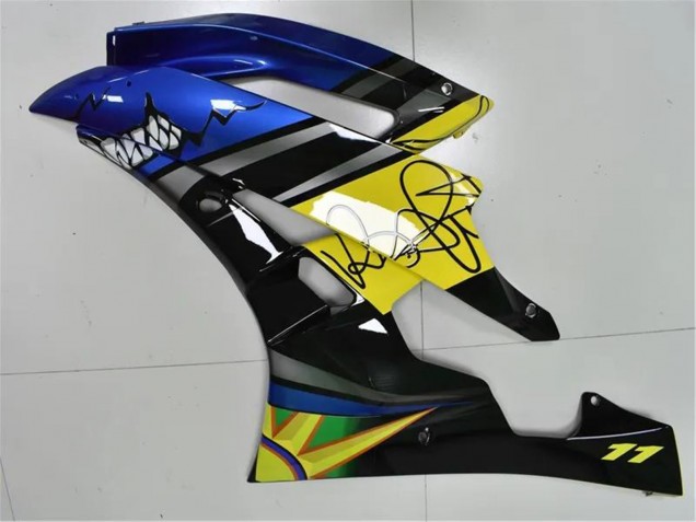 Carenados Moto Yamaha YZF R6 2006-2007 - Azul Amarillo Negro Brillante Tiburón