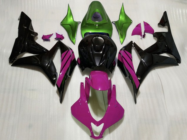 Carenados Moto Honda CBR600RR 2007-2008 - Verde Rosa Negro Brillante