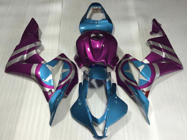 Carenados Moto Honda CBR600RR 2007-2008 - Púrpura Azul Claro Captain America