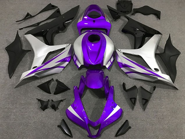 Carenados Moto Honda CBR600RR 2007-2008 - Plata Púrpura Negro Brillante OEM Estilo