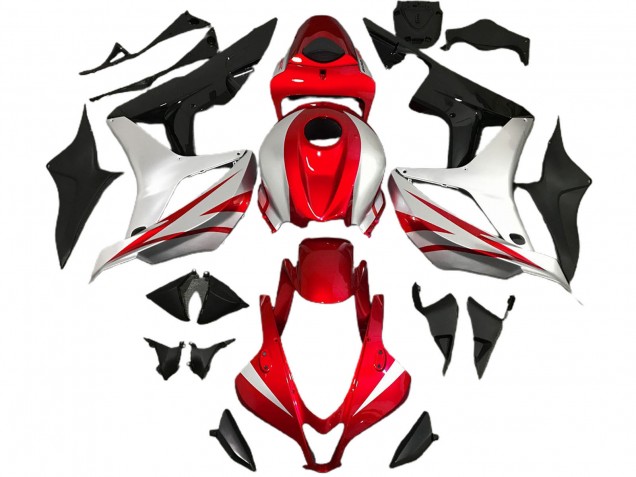 Carenados Moto Honda CBR600RR 2007-2008 - Plata Rojo Negro Brillante OEM Estilo
