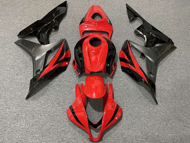 Carenados Moto Honda CBR600RR 2007-2008 - Gris Rojo Negro Brillante OEM Estilo