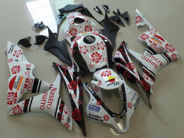 Carenados Moto Honda CBR600RR 2007-2008 - Blanco Rojo Negro Nastro Azzurro