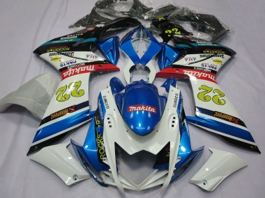 Carenados Moto Suzuki GSXR 1000 2007-2008 - Blanco Azul Rojo Negro Motul 22