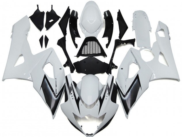 Carenados Moto Suzuki GSXR 1000 2005-2006 - Blanco Brillante Plata Negro