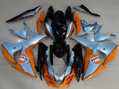 Carenados Moto Suzuki GSXR 1000 2009-2016 - Azul Claro Naranja Negro Gulf
