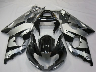 Carenados Moto Suzuki GSXR 1000 2000-2002 - Plata Negro Brillante