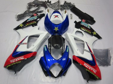 Carenados Moto Suzuki GSXR 1000 2007-2008 - Blanco Azul Rojo Negro Rockstar