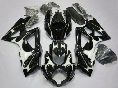 Carenados Moto Suzuki GSXR 600 / GSXR 750 2008-2010 - Negro Brillante Blanco