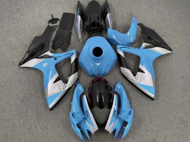 Carenados Moto Suzuki GSXR 600 / GSXR 750 2006-2007 - Azul Claro Blanco Negro Brillante