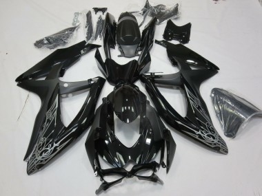 Carenados Moto Suzuki GSXR 600 / GSXR 750 2008-2010 - Negro Brillante Plata