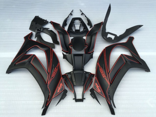 Carenados Moto Kawasaki ZX10R 2011-2015 - Negro Mate Rojo