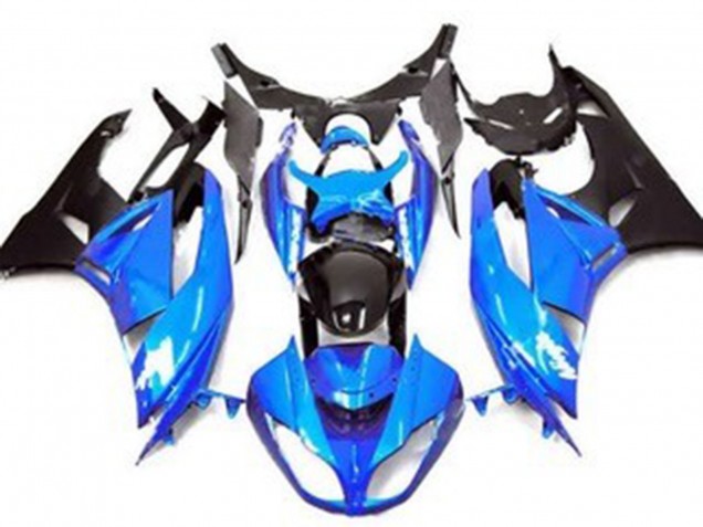 Carenado Moto Kawasaki ZX6R 2009-2012 - Azul Negro Brillante Negro Mate