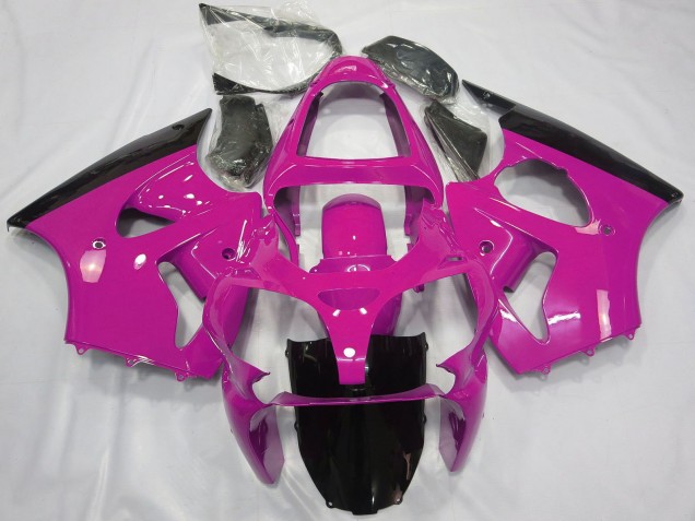 Carenados Moto Kawasaki ZX6R 2000-2002 - Rosa Negro Brillante