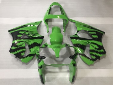 Carenados Moto Kawasaki ZX6R 2000-2002 - Verde Negro Llama