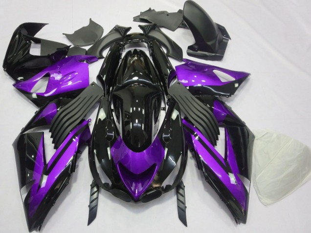 Carenados Moto Kawasaki ZX14R 2006-2011 - Púrpura Negro Brillante