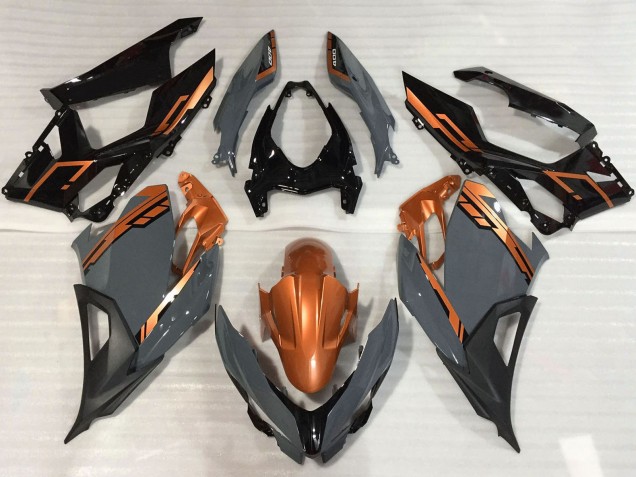 Carenados Moto Kawasaki Ninja 400 2018-2024 - Naranja Nardo Gris Negro Brillante