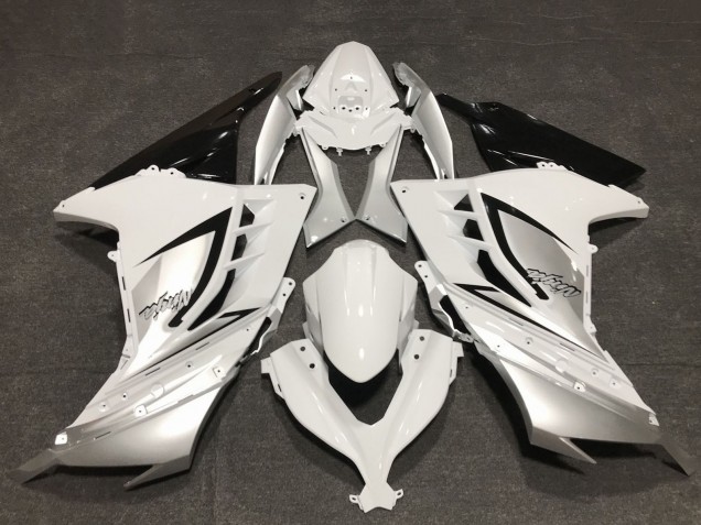 Carenados Moto Kawasaki Ninja 300 2013-2024 - Blanco Brillante Plata Negro