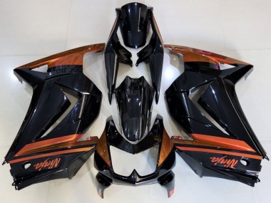 Carenados Moto Kawasaki Ninja 250 2008-2012 - Negro Brillante Naranja
