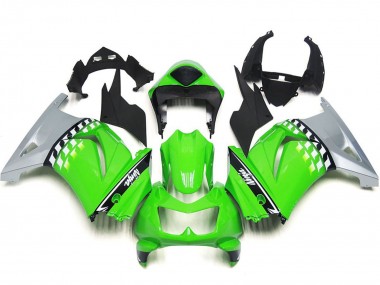Carenados Moto Kawasaki Ninja 250 2008-2012 - Verde Plata Negro