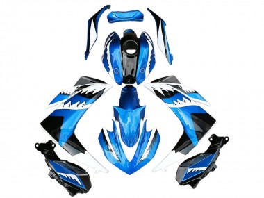 Carenado Moto Yamaha R3 2015-2018 - Azul Blanco Negro Tiburón