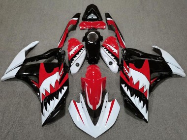 Carenados Moto Yamaha R3 2015-2018 - Blanco Rojo Negro Tiburón