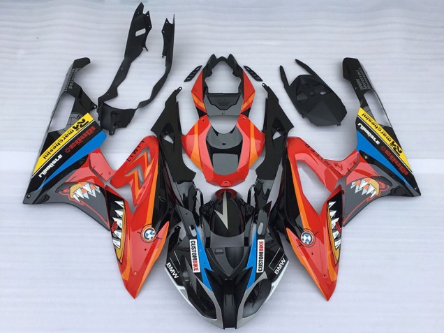 Carenados Moto BMW S1000RR 2015-2016 - Rojo Negro Brillante Tiburón
