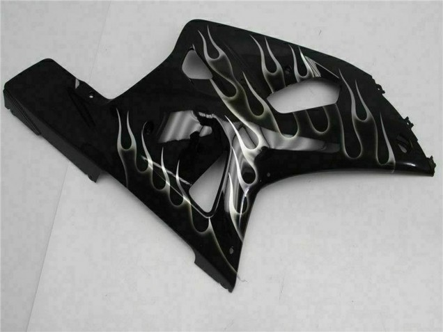 Carenados Moto Suzuki GSXR 600/750 2001-2003 - Negro Brillante Plata Llama