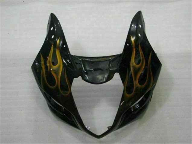 Carenados Moto Suzuki GSXR 1000 2003-2004 - Negro Brillante Oro Llama
