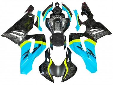Carenados Moto Honda CBR1000RR-R 2020-2023 - Azul Claro Amarillo Negro Falsificado FibraCarbono