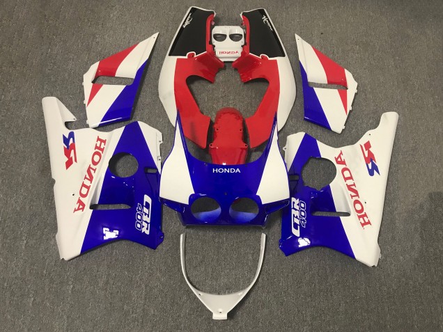Carenado Moto Honda CBR400RR NC23 1987-1989 - Blanco Rojo Azul