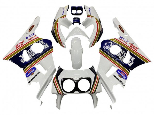 Carenados Moto Honda CBR400RR NC29 1990-1999 - Blanco Oro Rojo Azul Oscuro Rothmans