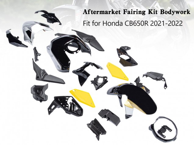 Carenados Moto Honda CB650R 2019-2022 - Negro Amarillo