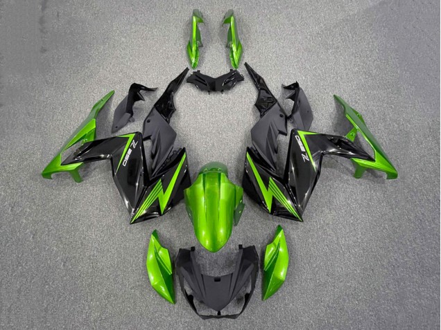 Carenados Moto Kawasaki Z250/Z300 2015-2016 - Verde Negro Brillante