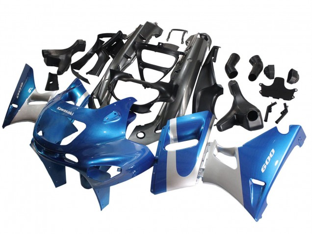 Carenados Moto Kawasaki ZZR600 1998-2003 - Azul Plata Negro