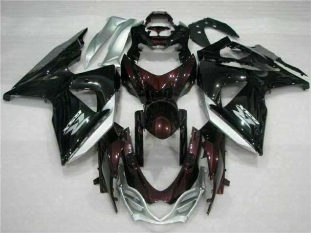 Carenados Moto Suzuki GSXR 1000 2009-2016 - Negro Brillante Plata Blanco
