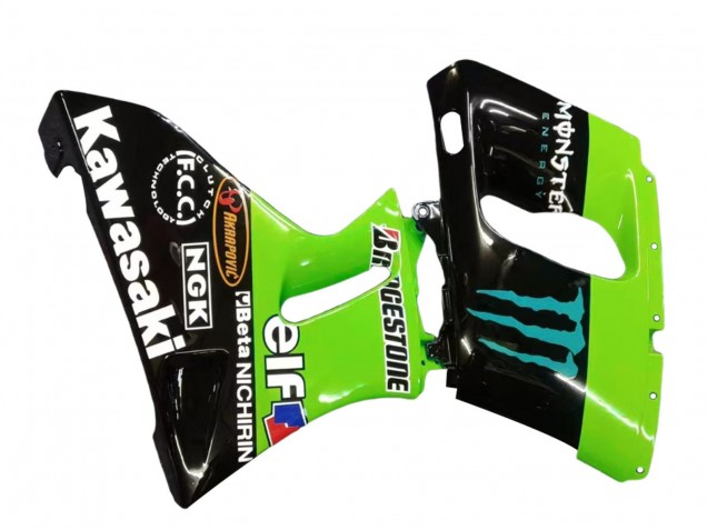 Carenados Moto Kawasaki ZZR600 1998-2003 - Verde Negro Brillante Azul Monstruo Elf Touch4 Bridgestone
