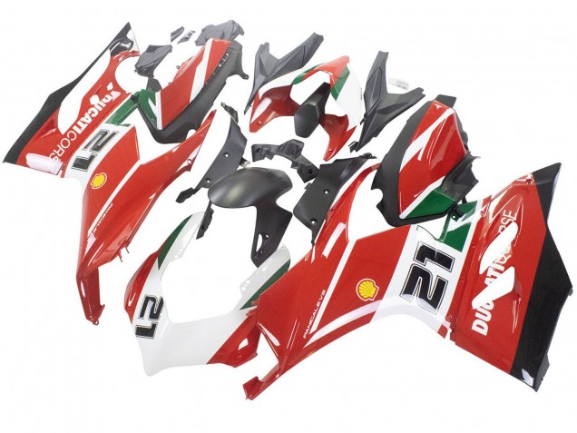 Carenados Moto Ducati Panigale V2 2020-2024 - Blanco Rojo Verde Negro Mate Corse 21
